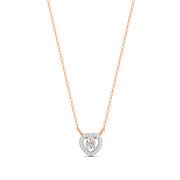 0.17 Ct Round Cut Moissanite Women's Heart Necklace Pendant 14K Gold Plated